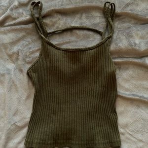 Olive Full Tilt Cropped Tank